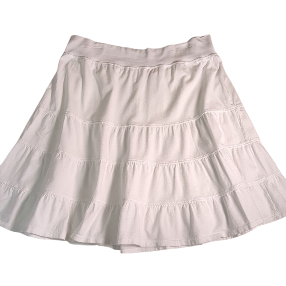Fresh Produce White 100% Cotton Tiered Ruffle Skirt XXL - Picture 6 of 10
